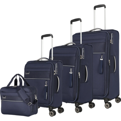 Travelite Miigo 4-Rollen Kofferset 4tlg. L/M/S + Bordtasche -Tiefseebl KOFFER-PLUS.COM