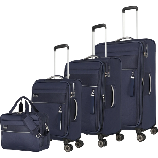 Travelite Miigo 4-Rollen Kofferset 4tlg. L/M/S + Bordtasche -Tiefseebl KOFFER-PLUS.COM