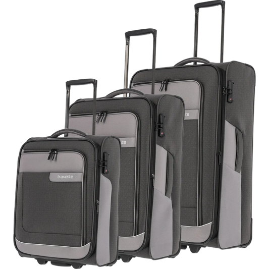 Travelite Viia  2-Rollen Kofferset 3tlg, L/M/S -Schiefer KOFFER-PLUS.COM