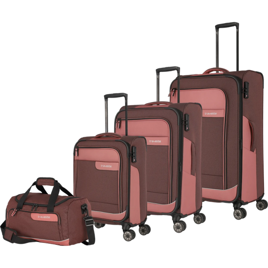 Travelite Viia  4-Rollen Kofferset 4tlg. L/M/S + Reisetasche -Frühling KOFFER-PLUS.COM