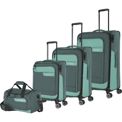 Travelite Viia  4-Rollen Kofferset 4tlg. L/M/S + Reisetasche -Eukalypt KOFFER-PLUS.COM