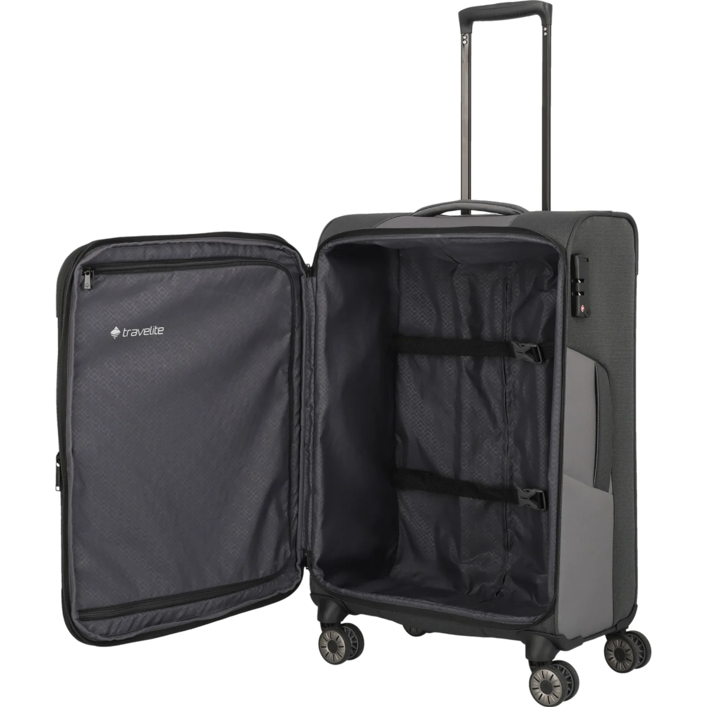 Travelite Viia  4-Rollen-Trolley M 67 cm -Schiefer KOFFER-PLUS.COM