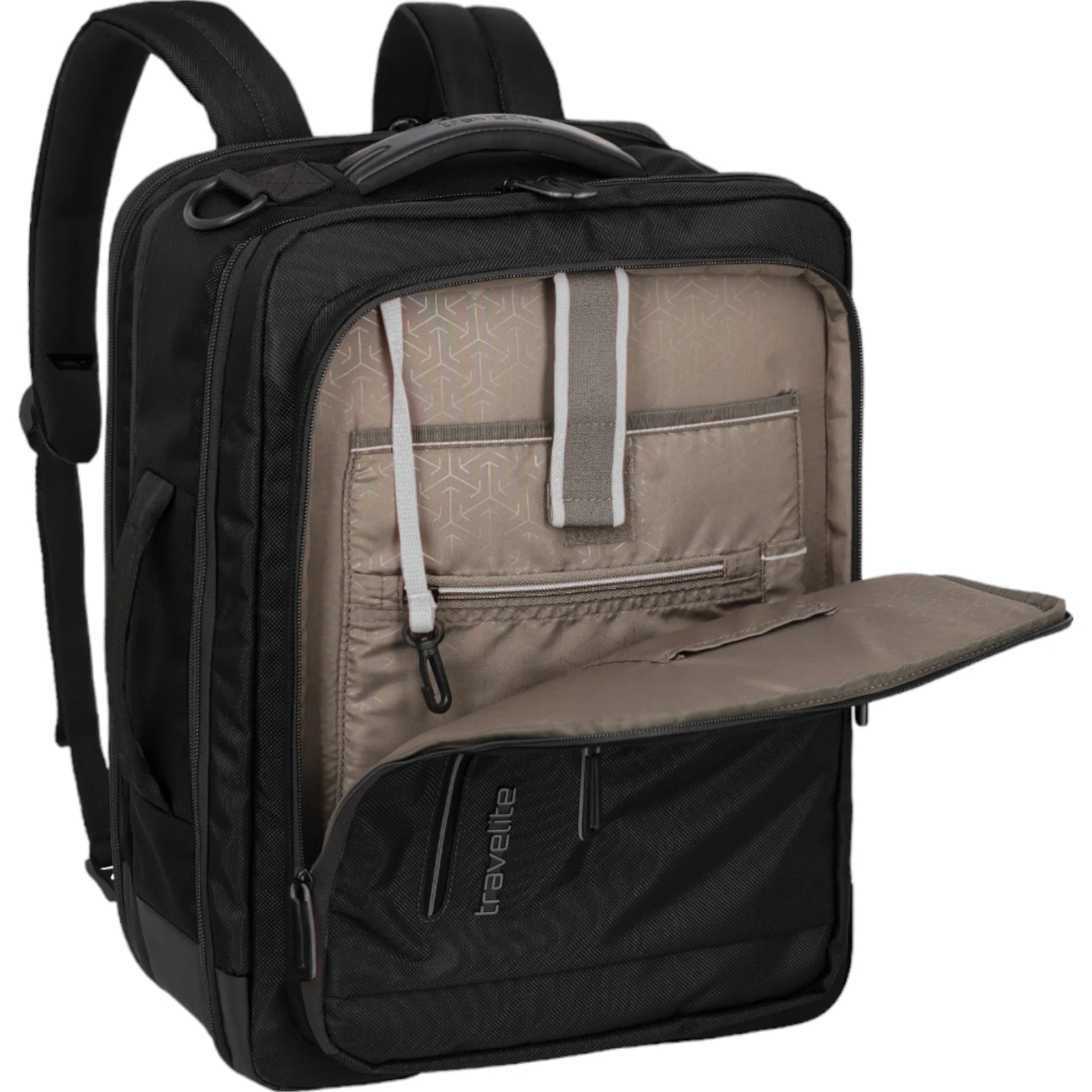 Travelite Crosslite  Bordtasche mit Rucksackfunktion 43 cm -Schwarz KOFFER-PLUS.COM