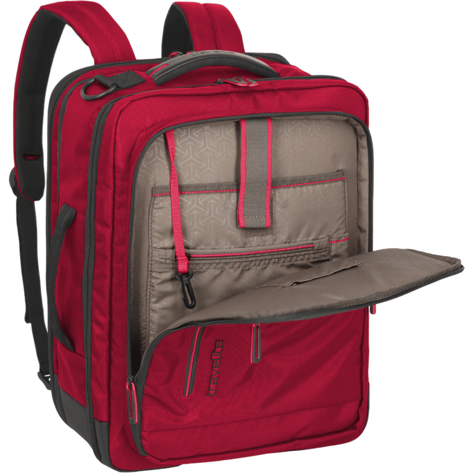 Travelite Crosslite Bordtasche mit Rucksackfunktion 43 cm -Rot KOFFER-PLUS.COM