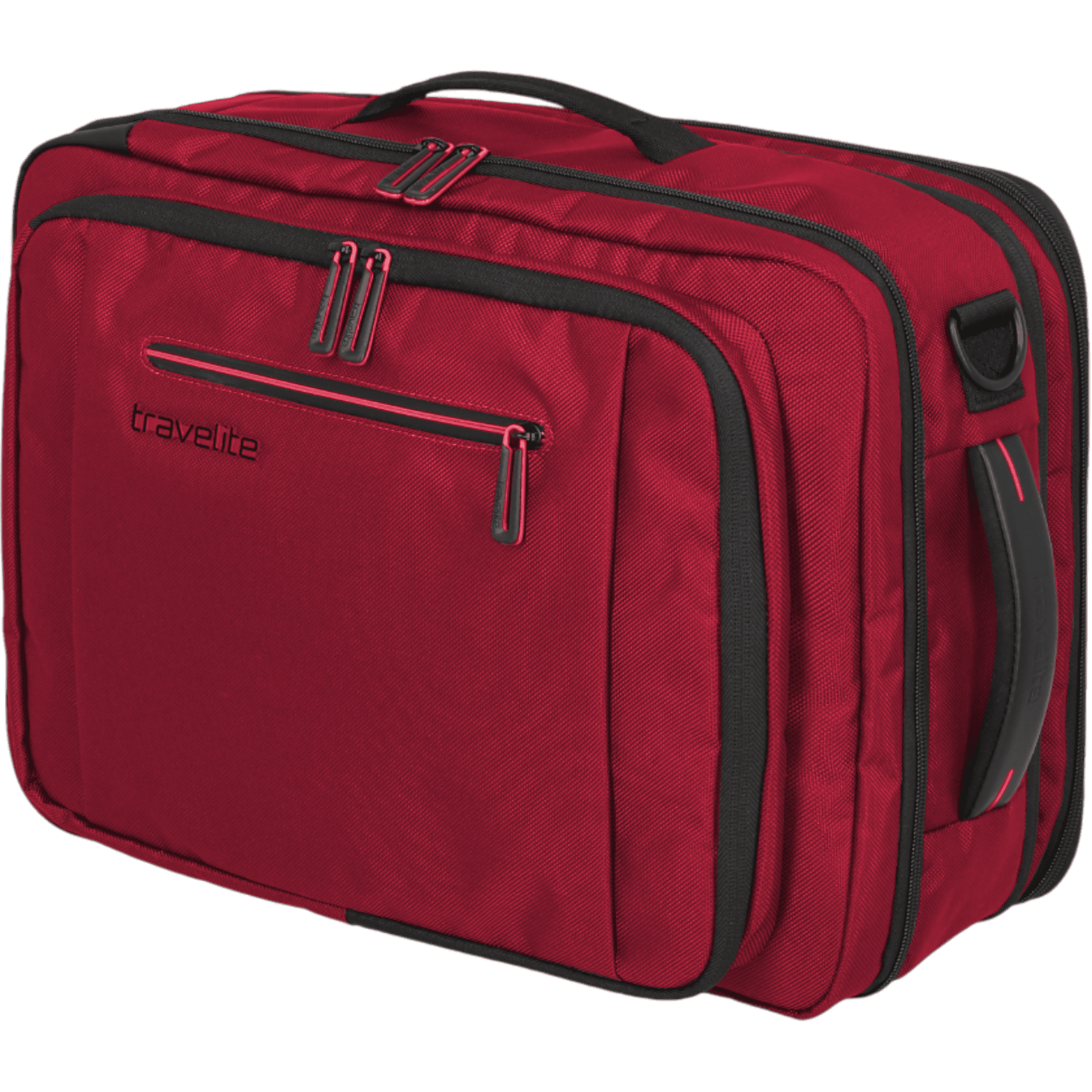Travelite Crosslite Bordtasche mit Rucksackfunktion 43 cm -Rot KOFFER-PLUS.COM