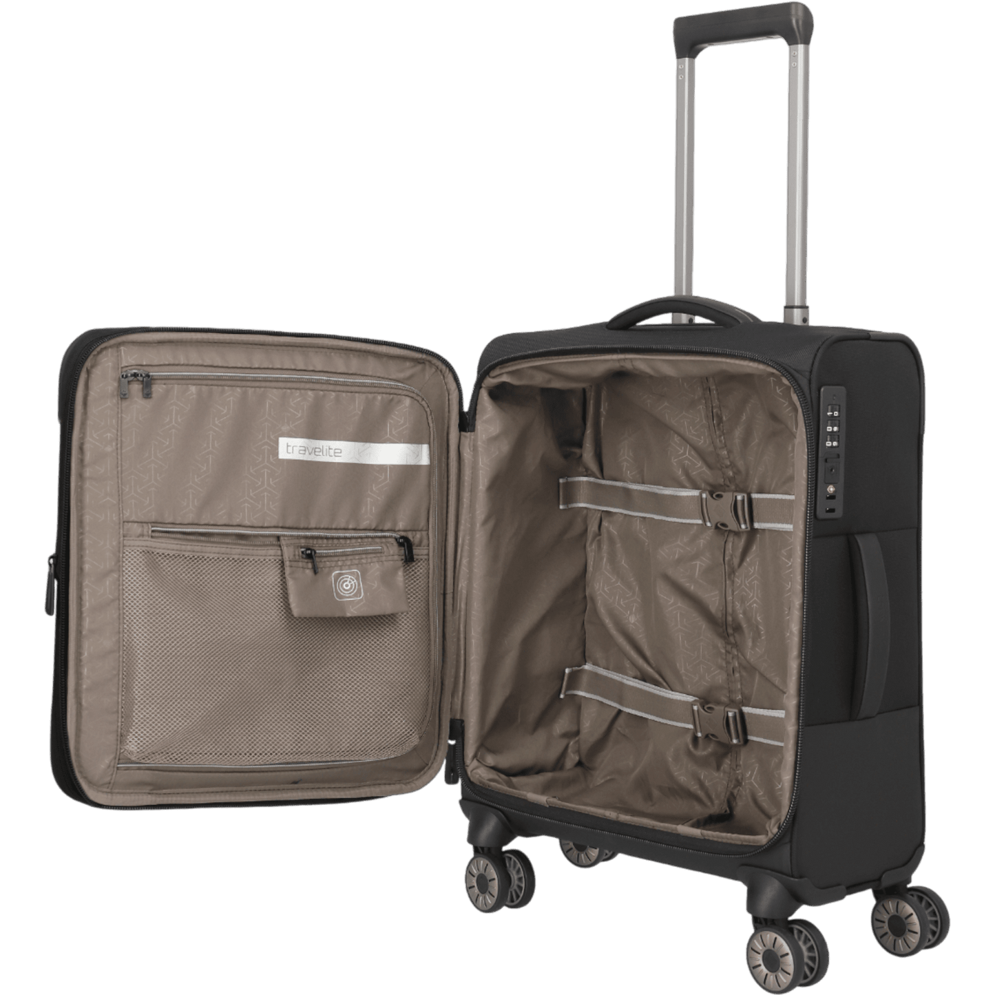 Travelite Crosslite 4-Rollen-Kabinentrolley S erw. 55 cm -Schwarz KOFFER-PLUS.COM
