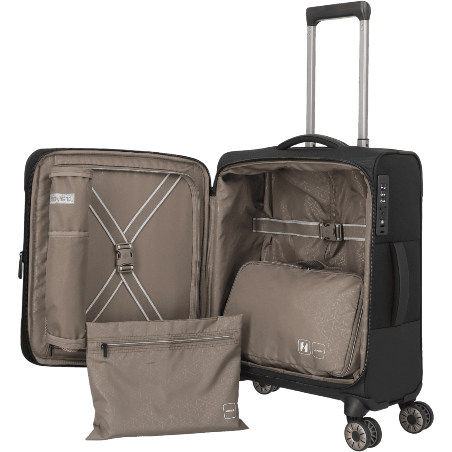 Travelite Crosslite 4-Rollen-Kabinentrolley S erw. 55 cm -Schwarz KOFFER-PLUS.COM