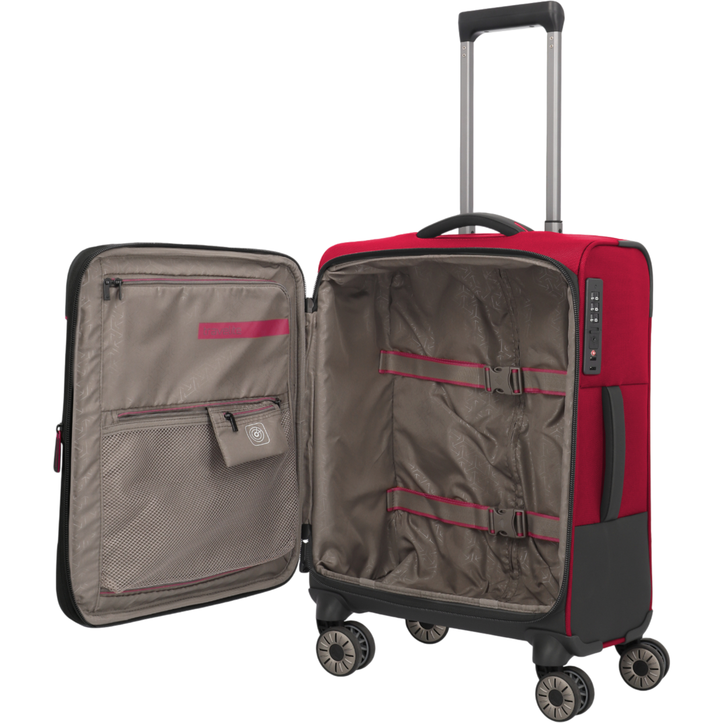 Travelite Crosslite 4-Rollen-Kabinentrolley S erw. 55 cm -Rot KOFFER-PLUS.COM