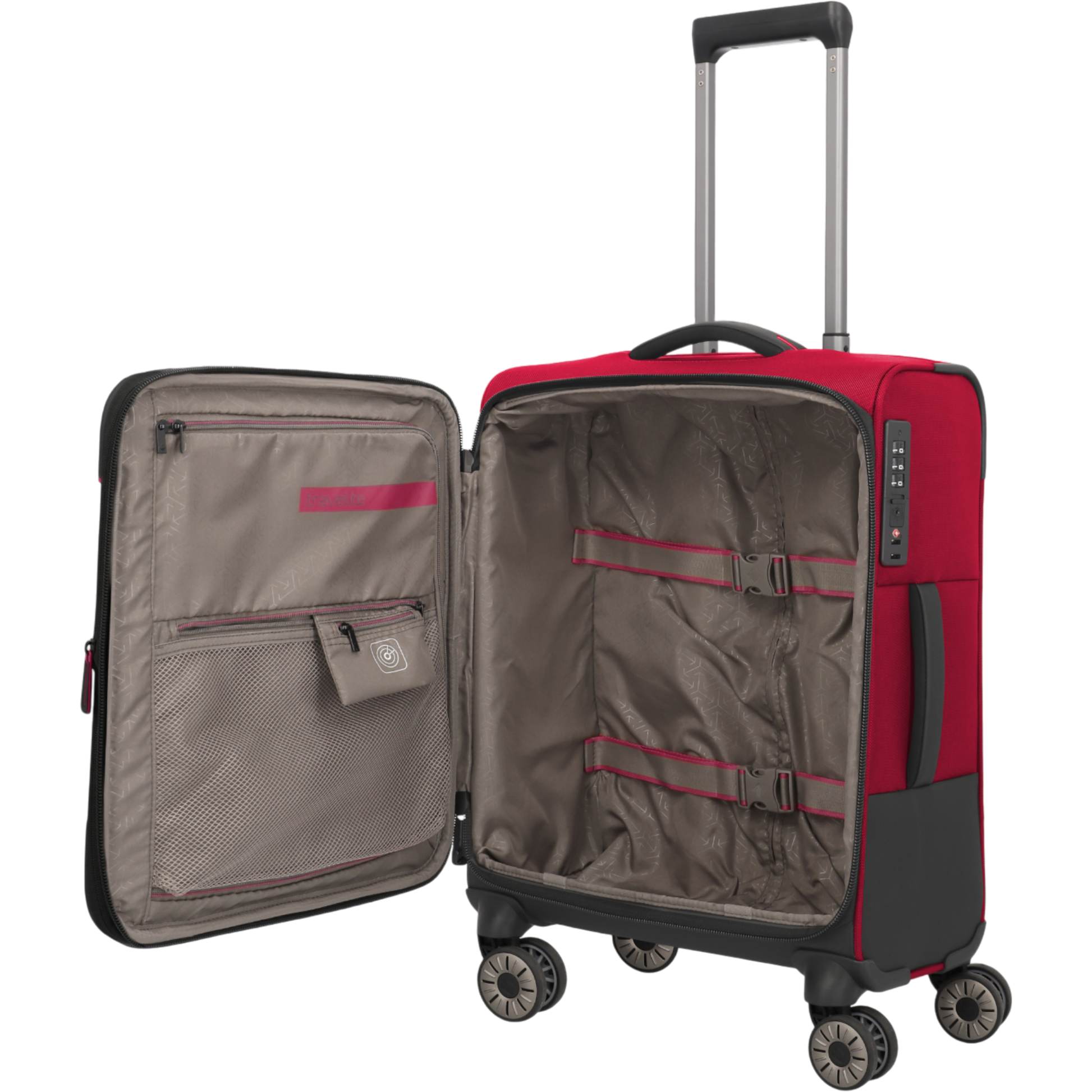 Travelite Crosslite 4-Rollen-Kabinentrolley S erw. 55 cm -Rot KOFFER-PLUS.COM