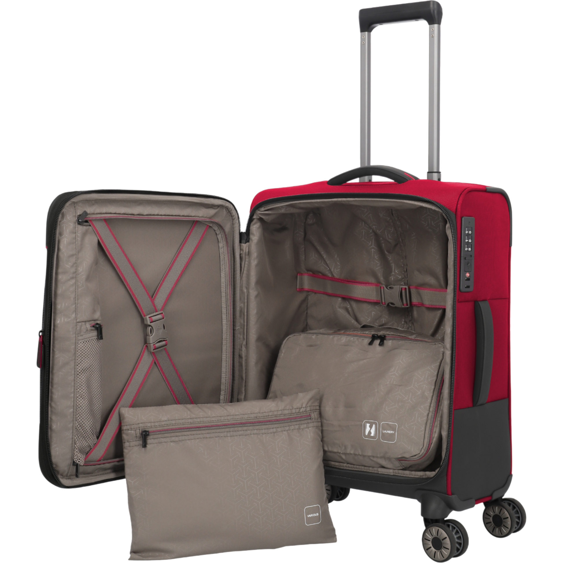 Travelite Crosslite 4-Rollen-Kabinentrolley S erw. 55 cm -Rot KOFFER-PLUS.COM