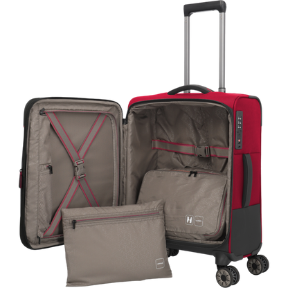 Travelite Crosslite 4-Rollen-Kabinentrolley S erw. 55 cm -Rot KOFFER-PLUS.COM