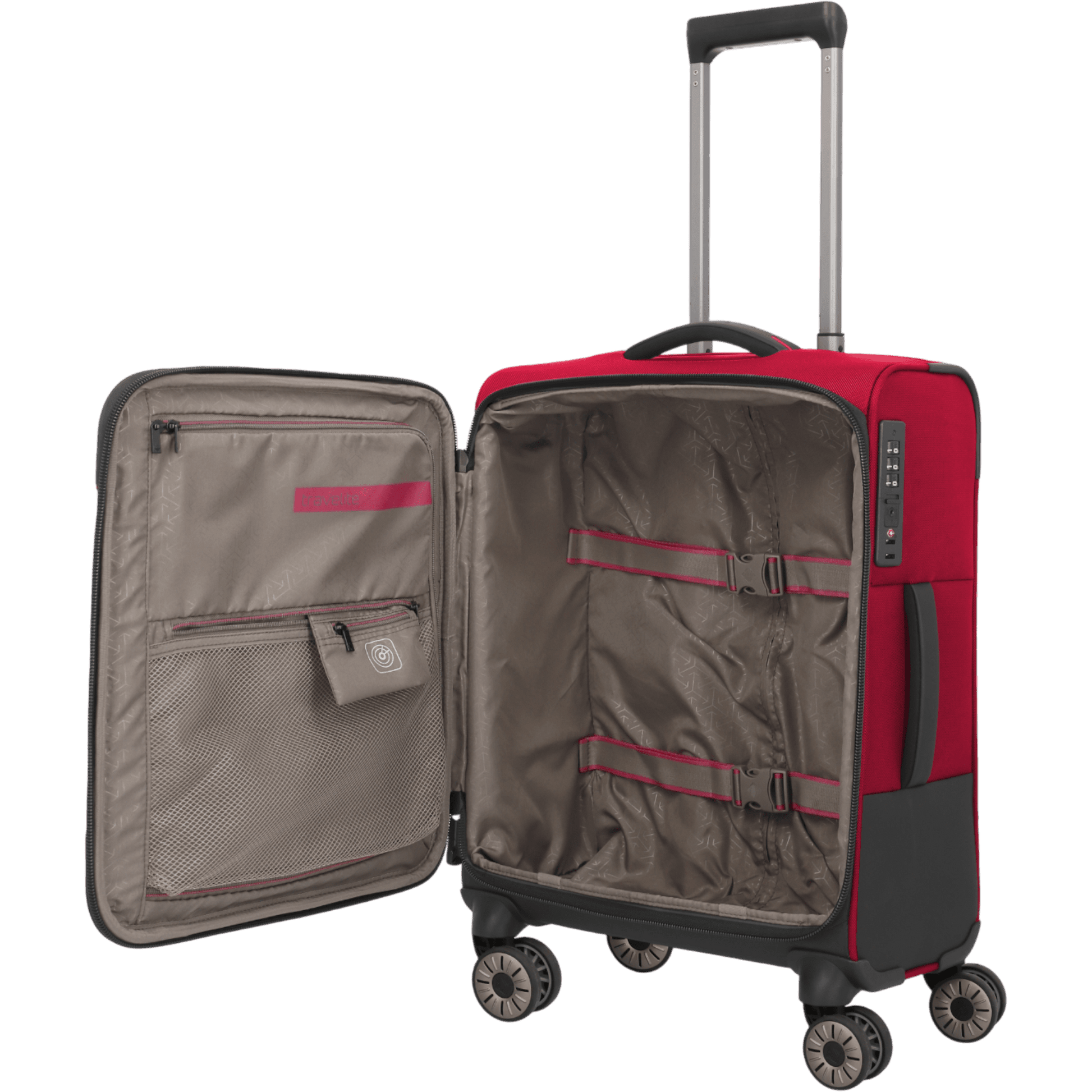 Travelite Crosslite 4-Rollen-Kabinentrolley S 55 cm -Rot KOFFER-PLUS.COM