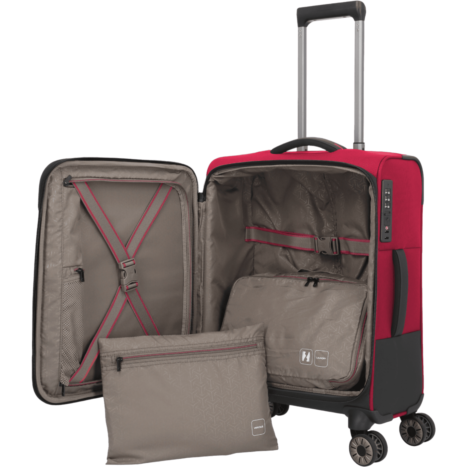 Travelite Crosslite 4-Rollen-Kabinentrolley S 55 cm -Rot KOFFER-PLUS.COM