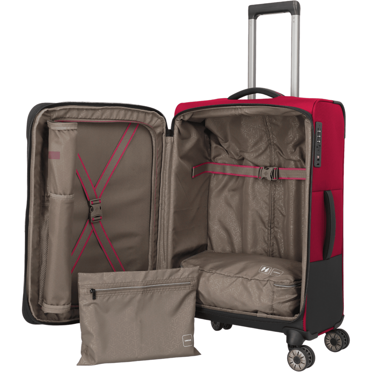 Travelite Crosslite 4-Rollen-Trolley M 66 cm -Rot KOFFER-PLUS.COM