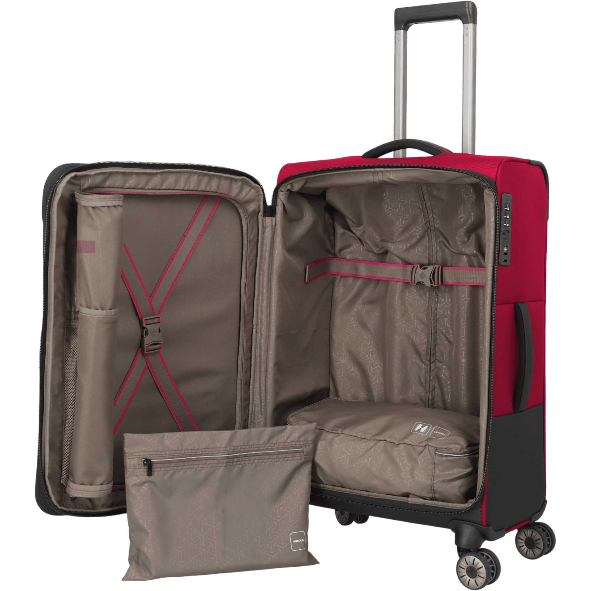 Travelite Crosslite 4-Rollen-Trolley M 66 cm -Rot KOFFER-PLUS.COM