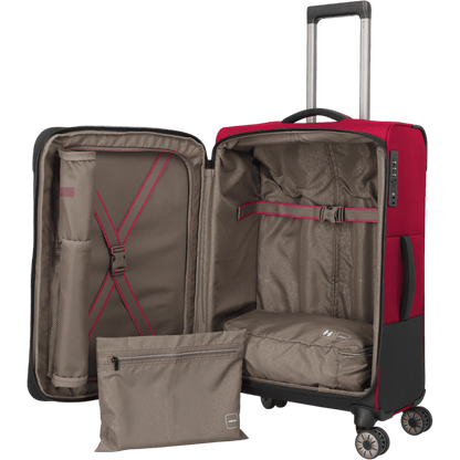 Travelite Crosslite 4-Rollen-Trolley M 66 cm -Rot KOFFER-PLUS.COM