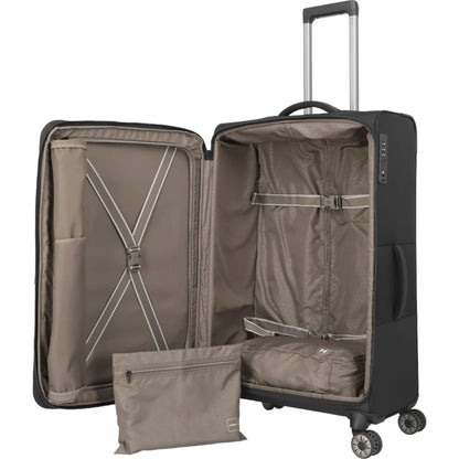 Travelite Crosslite  4-Rollen-Trolley L 77 cm -Schwarz KOFFER-PLUS.COM