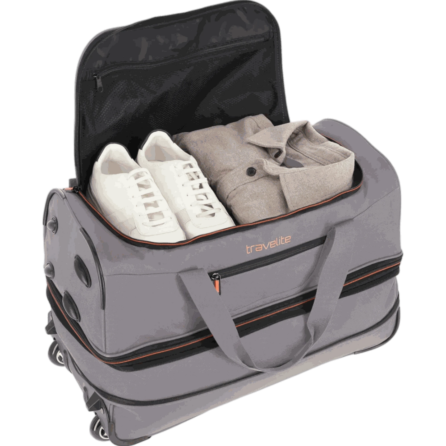 Travelite Basics Rollenreisetasche 55 cm -Grau KOFFER-PLUS.COM