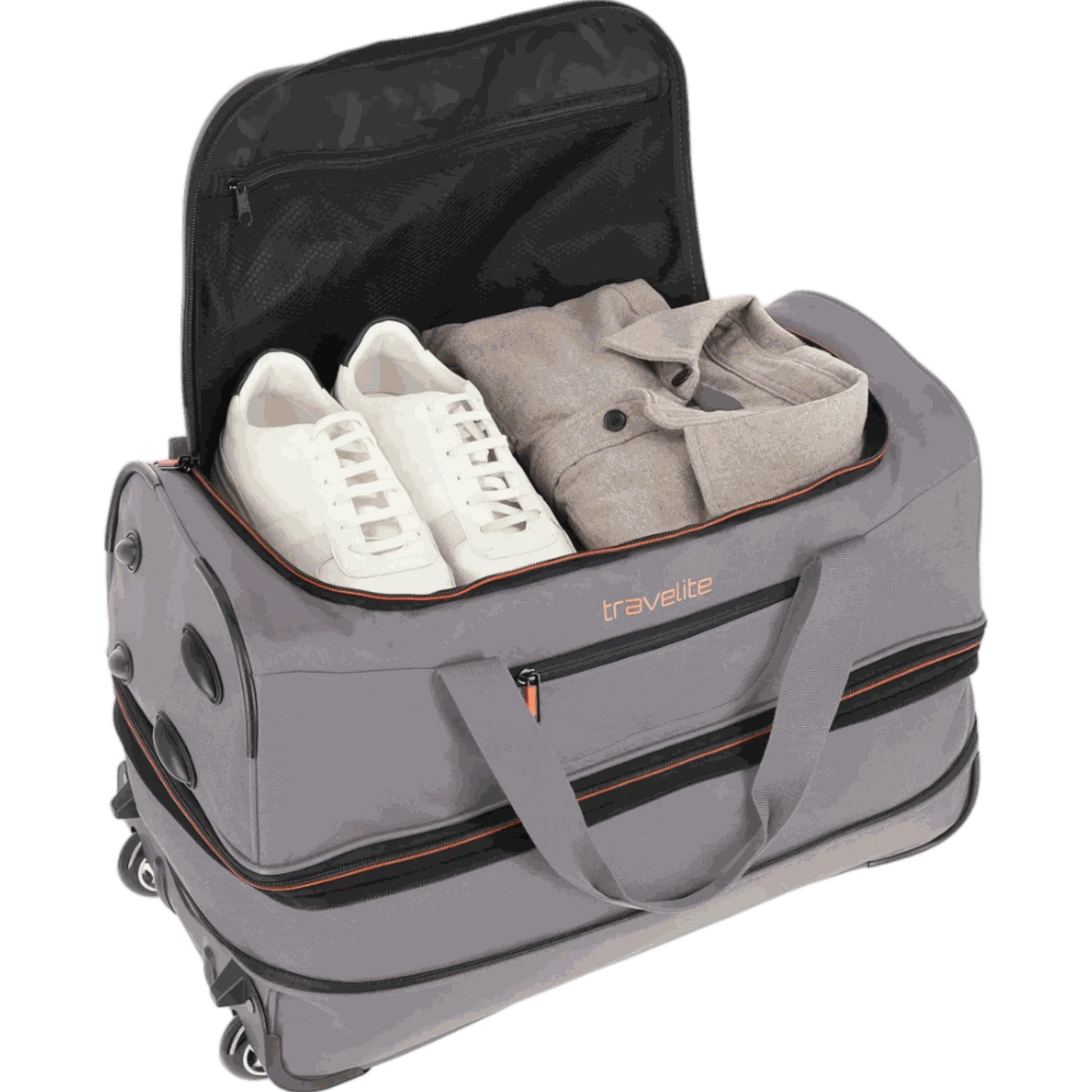 Travelite Basics Rollenreisetasche 55 cm -Grau KOFFER-PLUS.COM