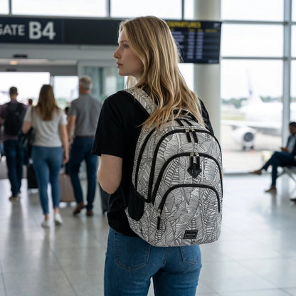 Travelite Basics Rucksack mit Laptopfach 45 cm -Print White KOFFER-PLUS.COM