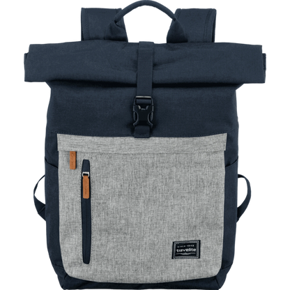 Travelite Basics Rolltop-Rucksack 60 cm -Marine/Grau KOFFER-PLUS.COM