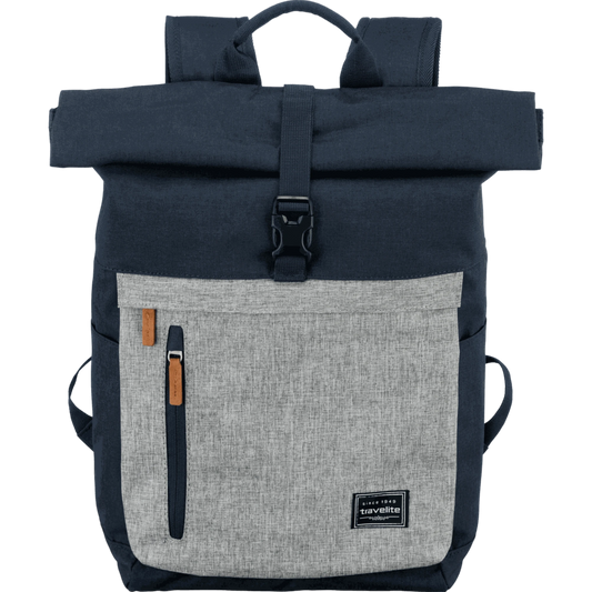 Travelite Basics Rolltop-Rucksack 60 cm -Marine/Grau KOFFER-PLUS.COM