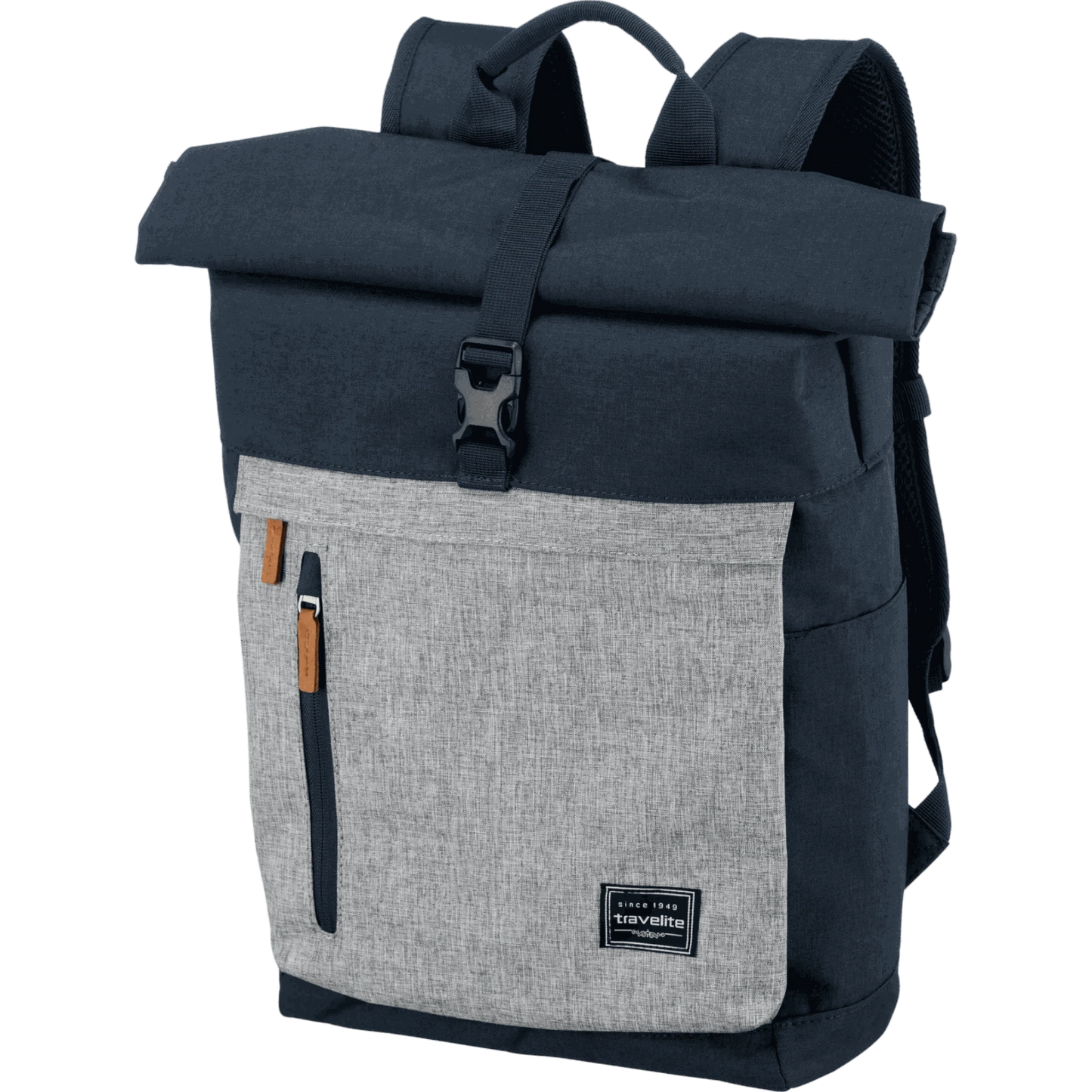 Travelite Basics Rolltop-Rucksack 60 cm -Marine/Grau KOFFER-PLUS.COM