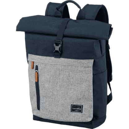 Travelite Basics Rolltop-Rucksack 60 cm -Marine/Grau KOFFER-PLUS.COM