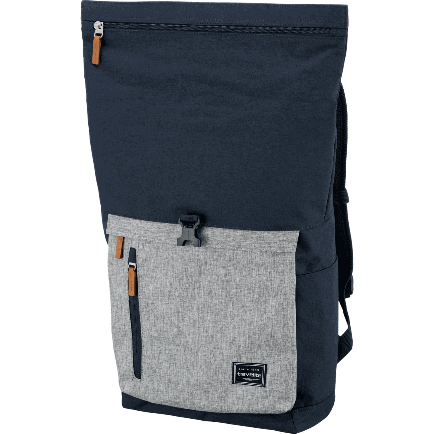 Travelite Basics Rolltop-Rucksack 60 cm -Marine/Grau KOFFER-PLUS.COM