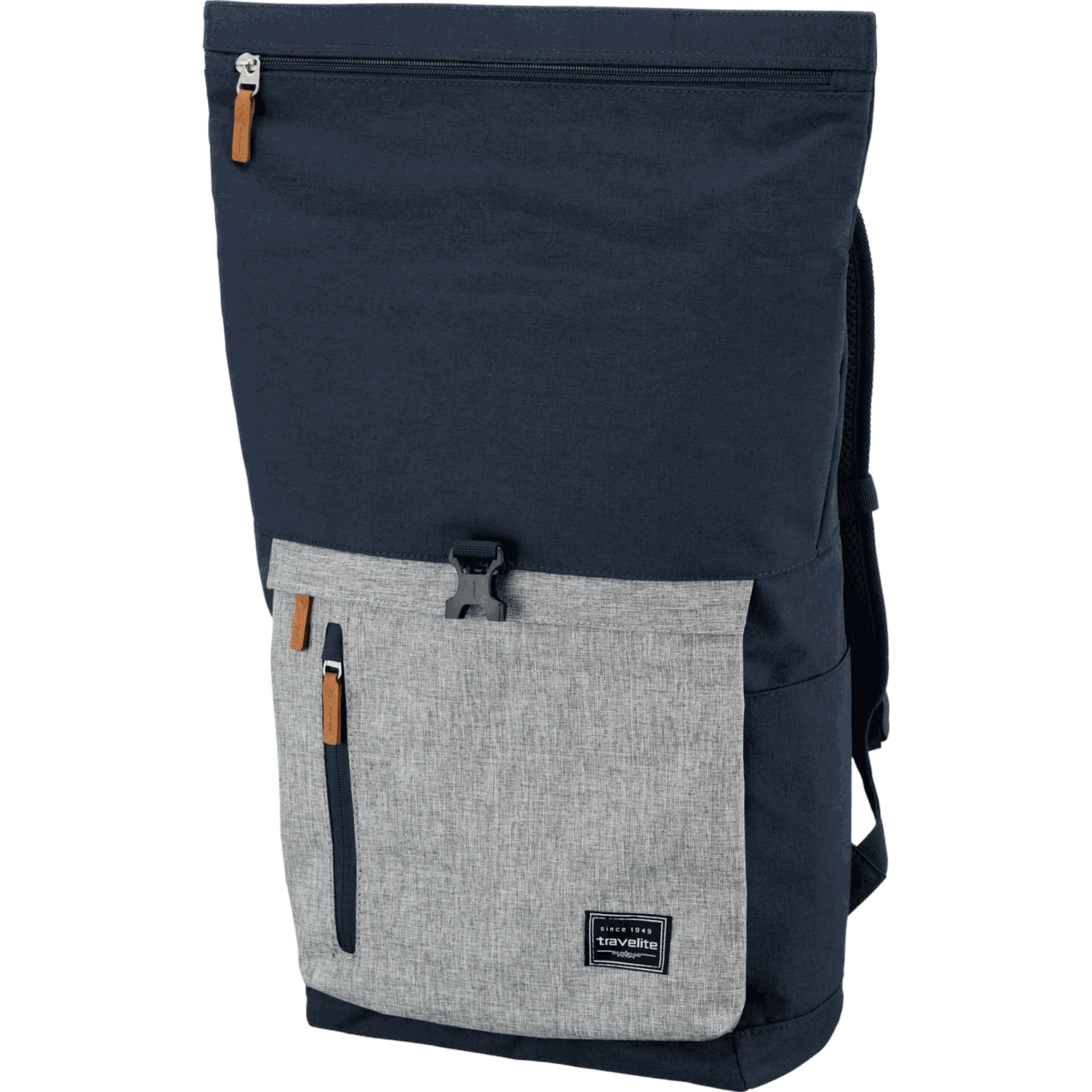 Travelite Basics Rolltop-Rucksack 60 cm -Marine/Grau KOFFER-PLUS.COM