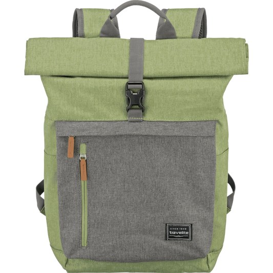 Travelite Basics Rolltop-Rucksack 60 cm -Grün/Grau KOFFER-PLUS.COM