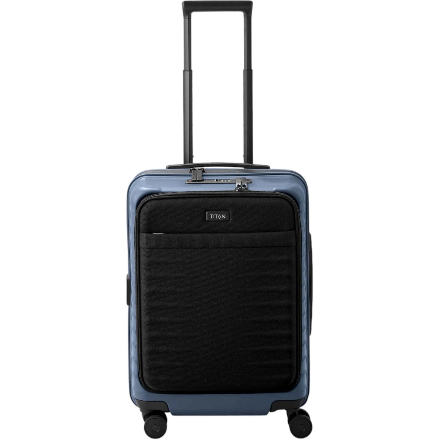 TITAN UPGRADE 4-Rad-Bordtrolley S+ mit Vortasche 55 cm -Midnight Blue KOFFER-PLUS.COM