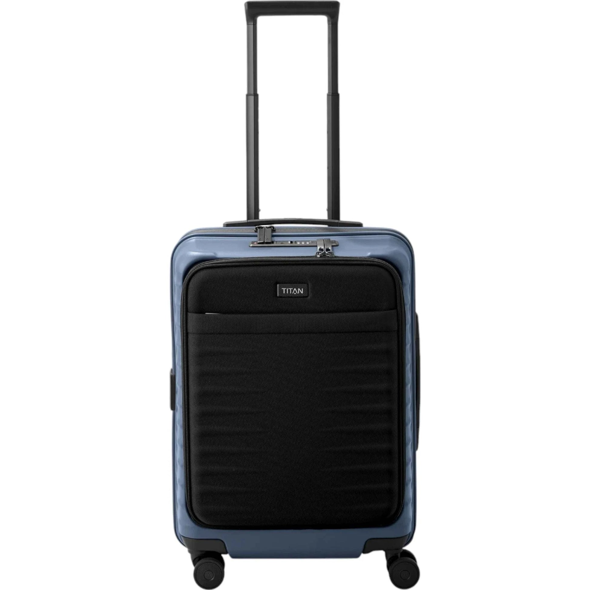 TITAN UPGRADE 4-Rad-Bordtrolley S+ mit Vortasche 55 cm -Midnight Blue KOFFER-PLUS.COM