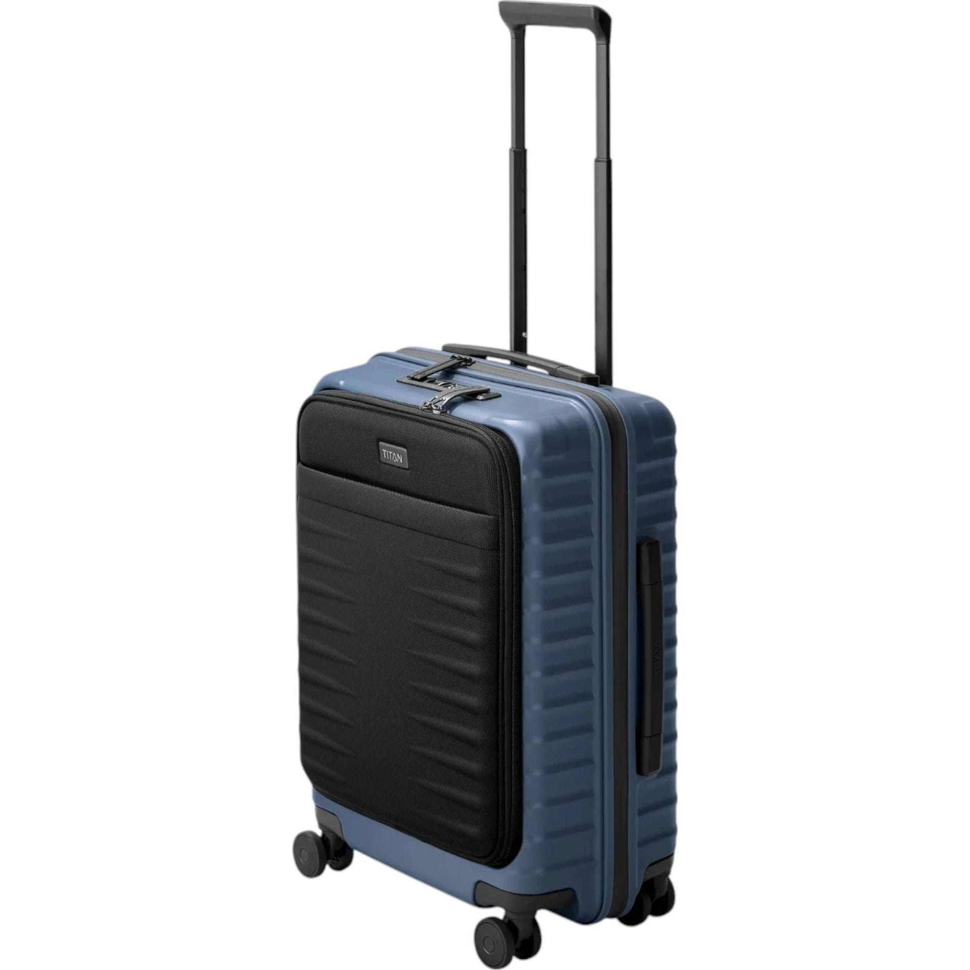 TITAN UPGRADE 4-Rad-Bordtrolley S+ mit Vortasche 55 cm -Midnight Blue KOFFER-PLUS.COM