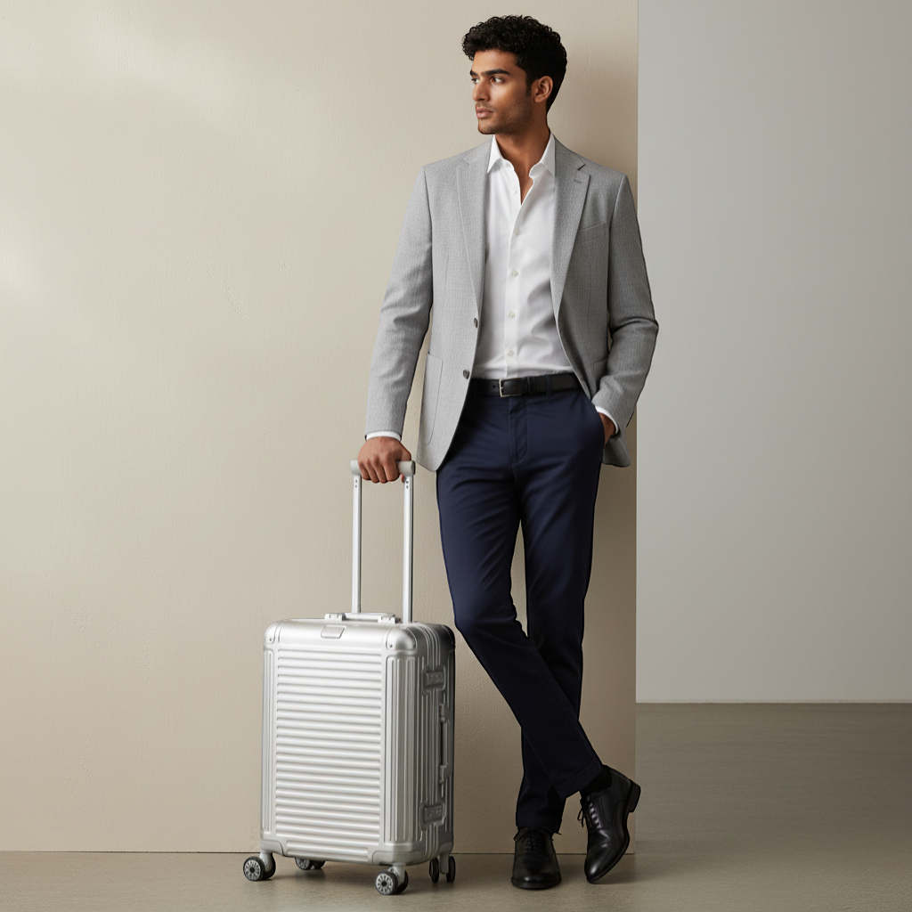 Travelite Next 4-Rollen-Kabinentrolley aus Aluminium 55 cm -Silber  KOFFER-PLUS.COM